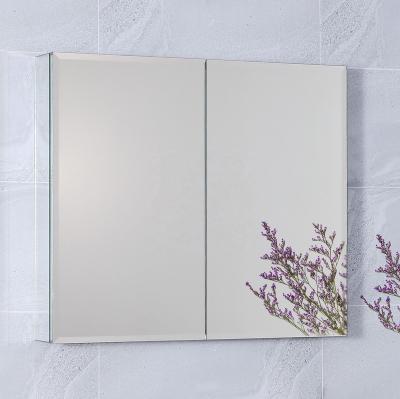 China Middle-support Wall Mounted Aluminum Bathroom Medicine Mirror Cabinet With 2 Doors for sale