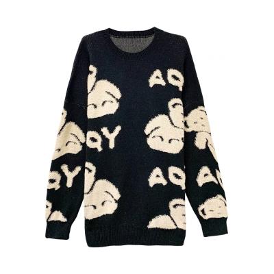 China Anti-wrinkle autumn and winter cartoon bear pull over plus size knitted sweaters for sale