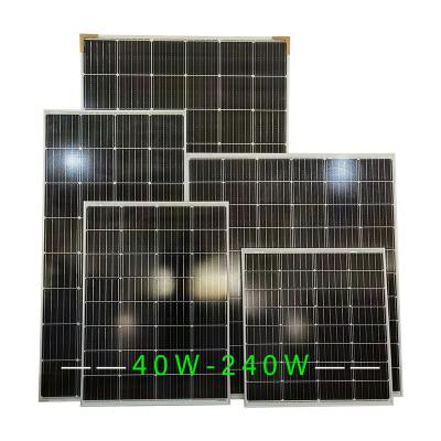 China Photovoltaic Power Generation Factory Price PV System Half Cut Monocrystalline Solar Panels Paneles Solares40W 50W 60W 80W 100W Panel Solar for sale