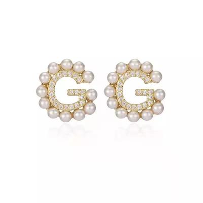 China Friendly Material Designer Inspiration Catalogue  Luxury G Designer Earrings Necklace Brooches Famous Brand Luxury Jewelry Stud Pearls Earrings for sale