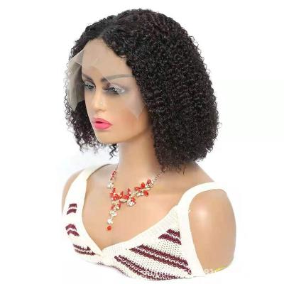 China Jerry Curl Glueless Creed 13x4 Lace Front Virgin Indian Hair Curly Virgin Hair Frontal Wigs Swiss Raw Cuticle Aligned To Lace Frontal Wig for sale