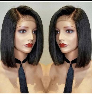 China Regular Wave Straight Black Wig With Lace for sale