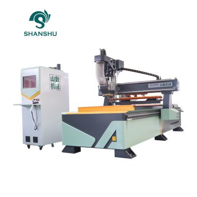 China Hotels perfect woodworking ATC wood cnc router machine 1325 price router machine vac-sob wood table for sale