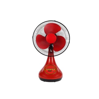 China OEM outdoor 12v 12 inch red rechargeable table fan with lithium battery and USB LED light for sale