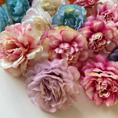 China 5cm Artificial Flower Garland Rose Head Diy Home Room Wedding Christmas Decoration Silk/Plastic Flower Garland for sale