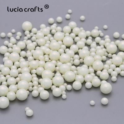 China Mixed White Ivory Crystal 4/5/6/8/10mm No Hole Imitation Pearl Beads DIY Handmade Plastic Beads Jewelry Making Accessories E0910 for sale