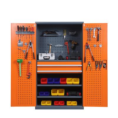 China High Quality Cold Rolled Steel Plate Tool Cabinet Double Door Hardware Storage Tool Heavy Duty Rolling Storage Box For Factory Workshop for sale