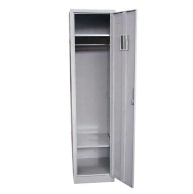 China Office Strong Single Door Wardrobe Locker Military KD Metal Structure Locker With Hanger Rod for sale