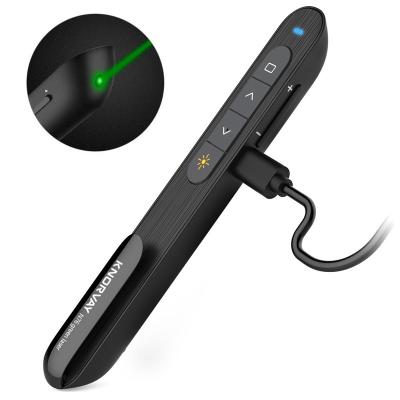 China Comfortable Rounded Edges Green Laser Indicator Rechargeable, Wireless Presenter with Remote Laser Indicator Green Presentation PPT Clicker Lazer Indicator Pen for sale