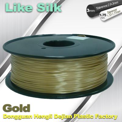 Chine Filament d'imprimante des composés 3D de polymère, 1.75mm/3.0mm, couleurs d'or. Comme le filament en soie à vendre