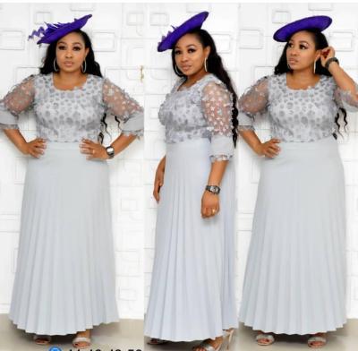 China Plus Size In Stock 2020 Wholesale Clothing Turkey African Ladies Dresses Women Casual Pleated Long Skirt Dress for sale