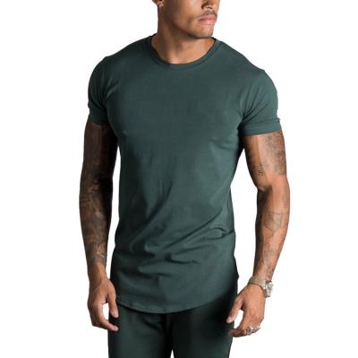 China 2021 New Fashion Anti-wrinkle Men's T-shirts Custom Printing Gym Cotton Polyester Slim Fit T-shirts for sale