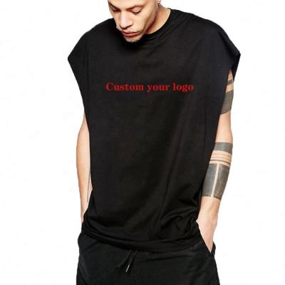 China QUICK DRY Mens Tank Tops Oversized Drop Shoulder Hip Hop Men Invest Funny Men's Loose Style Tee Shirt Sleeveless for sale