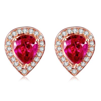 China CLASSIC African Inspired Girl Lovers Sapphire Ruby Jewelry Earrings Rose Gold Charm Earring Drop Earrings Initial CLASSIC Women Jewelry for sale