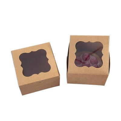 China Biodegradable Custom Cake Packaging Box Biodegradable Cupcake Boxes With Window for sale