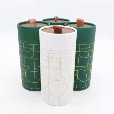 China Latest Disposable Producing Recycled Kraft Paper Gift Packing Box Paper Tube Packing Box With Tape Pull for sale