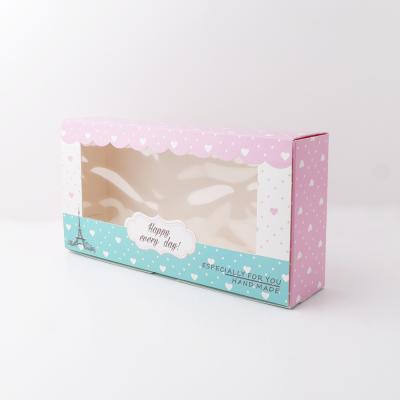 China Hotsale Handmade Custom Cake Boxes Paper Window Boxes Disposable Foldable Cake Paper Boxes Food Packaging for sale