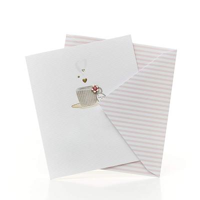 China China Custom Happy Birthday Thank You Cards Invitations Cards Wedding White Paper Greeting Card With Envelopes for sale