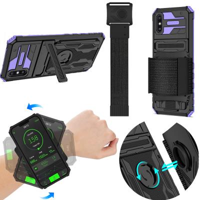 China Sports Running Adjustable Wrist Strap Bracket Shockproof Kickstand Motor Portable Case For Redmi 10 9A 9C 9T 9 Power 10X 5G for sale