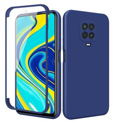 China Shockproof For Xiaomi Redmi Note 9 Pro Solid Color Silicone 360 ​​Full Cover Liquid Case Simple Skin Feel For Redmi Note 9S for sale