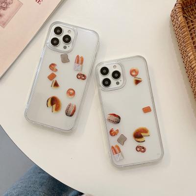 China Funny shockproof bread cake slider snare drum for iPhone 13 11 12 pro MAX Dynamic Liquid Glitter Quicksand cover for sale