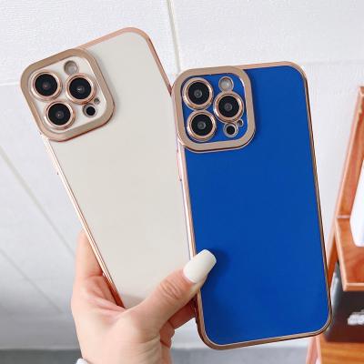 China 2022 Luxury Ladies Shockproof Plating Soft TPU Phone Case For Apple iPhone 13 Pro 12 11 Max XS Max Plating Back Cover for sale