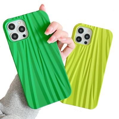 China Fluorescent Color Phone Shockproof Filter Mount For iPhone 13 Wrinkle Soft TPU Cover For iPhone 12 11 pro X Max XS XR for sale