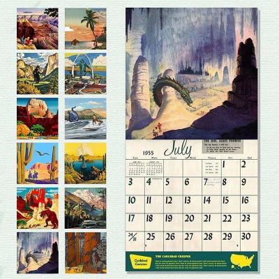 China New Dinosaurs Chalkboard Wall Calendar/Printing Calendar with 12 Illustrations can be placed on the wall in your home or office for sale