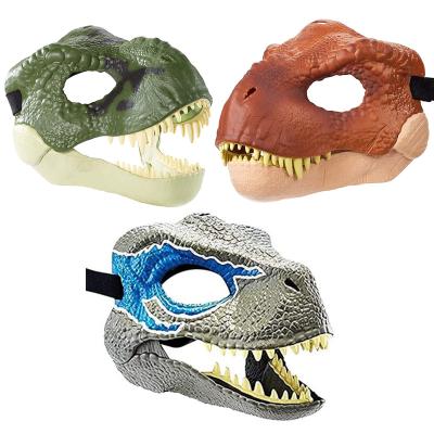 China Movable Rex Soft Mask Movable Dragon Cosplay Party Decor-Tyrannosaurus Jaw Mask Latex Dinosaur Mask Party Birthday Halloween Festival Celebration for sale