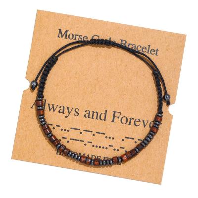 China Festival Inspired Gifts Bracelets Simplicity Morse Code Adjustable Bracelet for Mom Aunt Sister Teacher for sale