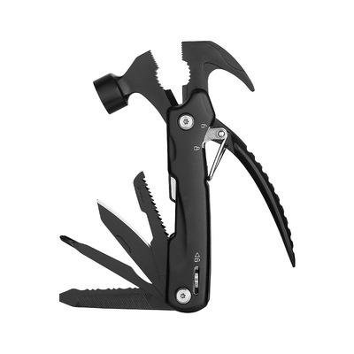 China High Performance Stainless Steel Claw Hammer With 12 Function Mini Hammer Multifunctional Knife With Screwdriver Pliers Bottle Opener for sale