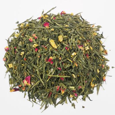 China Loose Tea Rose Green Tea with Flowers Tea Dry Green Blend Tea for sale