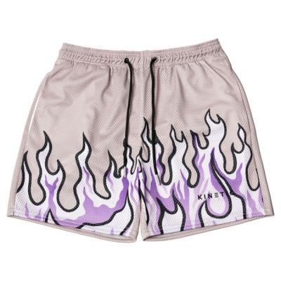 China Anti-wrinkle 2023 flame basketball shorts sports casual breathable quick drying fitness mesh shorts for men for sale