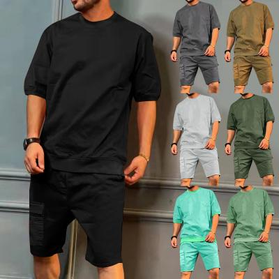 China Breathable Mens t-Shirt And Shorts Set 2022 Summer Custom Logo Men 2 Two Piece Short Jogger Pants Set Tshirts And Shorts Set Men for sale