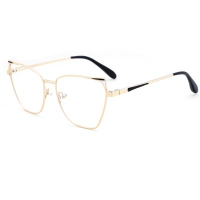 China Spring Hinge Ready To Ship Modern Metal Eyewearglasses Frame 2022 Square Optical Metal Monocle CAT Women Eyeglasses Frame for sale