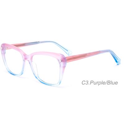 China Vintage Fashion Crystal Frame 6907 Cat Light Acetate Eyeglasses Color Glass Acetate Optical Frames for sale