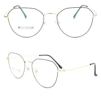 China FULL Frame 2021 New Fashion Alloy Titanium Eyeglass Frames Round Titanium Optical Eyeglasses Frames for sale