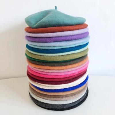 China Characteristic Autumn Winter Hat 100% Pure Wool Berets French Artist Beret Women Painter Hat for sale