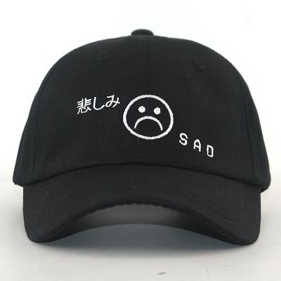 China Custom Men Women Baseball Cap COMMON Sad Embroidery Sports Face Boy Fashion Dad Hats for sale