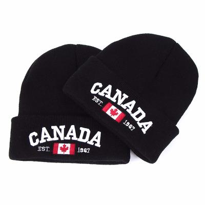 China JOINT Unisex Men's Canada Women's Warm Winter Knitted Hat Double Sided Ski Cap Turtle Neck Hat Beanies for sale