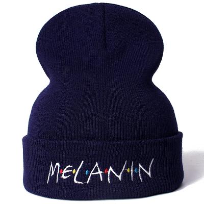 China Casual Fashion Melanin Women Men's Skullies Knitted Beanies Hat Cap For Winter for sale