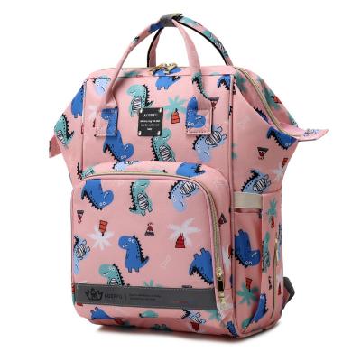 China Custom Cute Multifunctional Waterproof Diaper Bag Oxford Bag Large Capacity Fashion Mother Cartoon Baby Diaper Bag Waterproof Backpack for sale