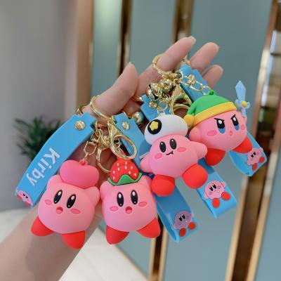 China Kirby Animation Game Cosplay Silicone Plastic Key Chain Props Bag Key Ring Pendant Accessories Children's Gifts Birthday Gifts for sale