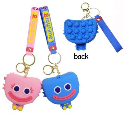 China Poppy Squishy Sausage Doll Bag Decompression Coin Purse Squishy Push Bubble Stress-Resistant Silicone Sticky Person Toys Game For Kid for sale