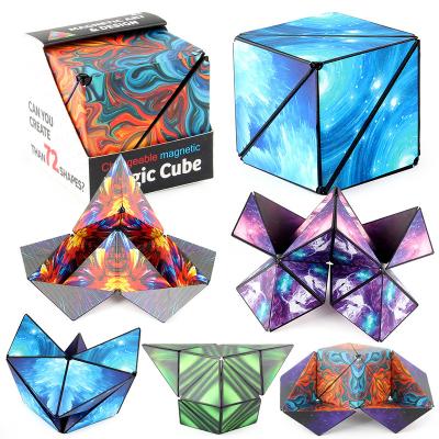 China Plastic Variable Magnetic Magic 3D Cube Kids Puzzle Cube Toys Adults Worry Moving Person Toys Geometric Vertical Infinity Cube Volume Block for sale