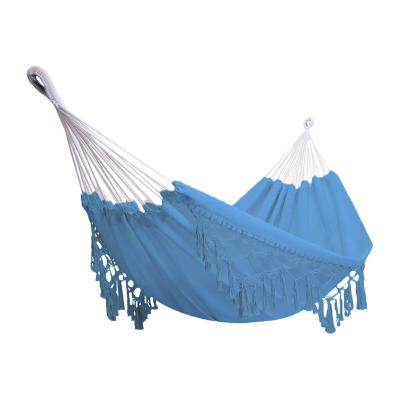 China Durable Colorful Striped Cotton Hammock Macrame Hammock Hammocks With Stand for sale