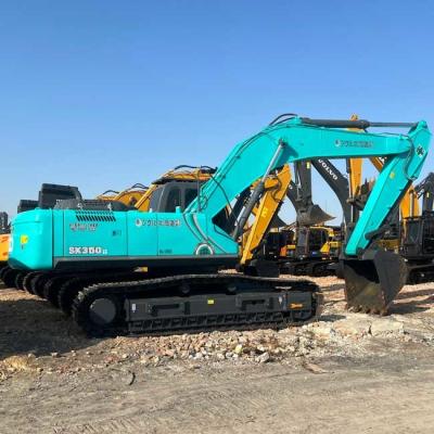 China Großes gebrauchtes Krabelbagger Kobelco SK350LC 1,6 m3 Eimerkapazität 35 t Für den Bau zu verkaufen