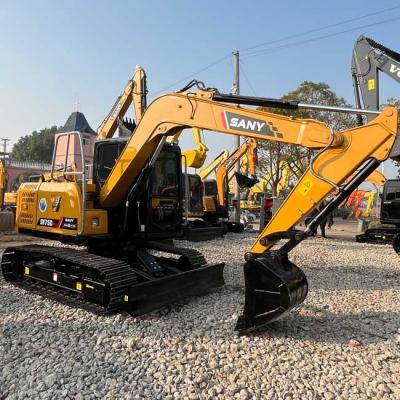 Chine Capacité de seau de 0,12 m3 d'origine Petite pelle utilisée compacte SANY SY75Cpro Excavateur à rampe 0,7 tonnes à vendre