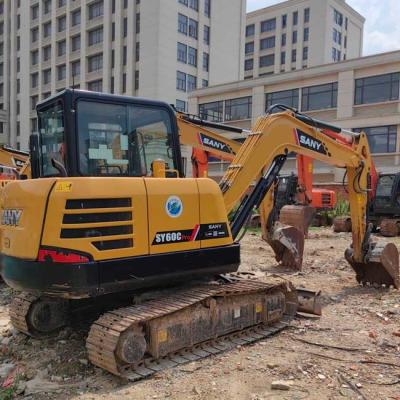 Chine Capacité de seau de 0,12 m3 d'origine Petite pelle utilisée compacte SANY SY75Cpro Excavateur à rampe 0,7 tonnes à vendre