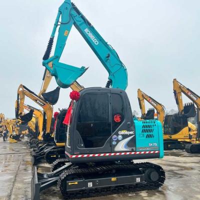 China Minibagger Gebrauchtes Kobelco SK75 Krabelbagger 0,4m3 Eimerkapazität zu verkaufen